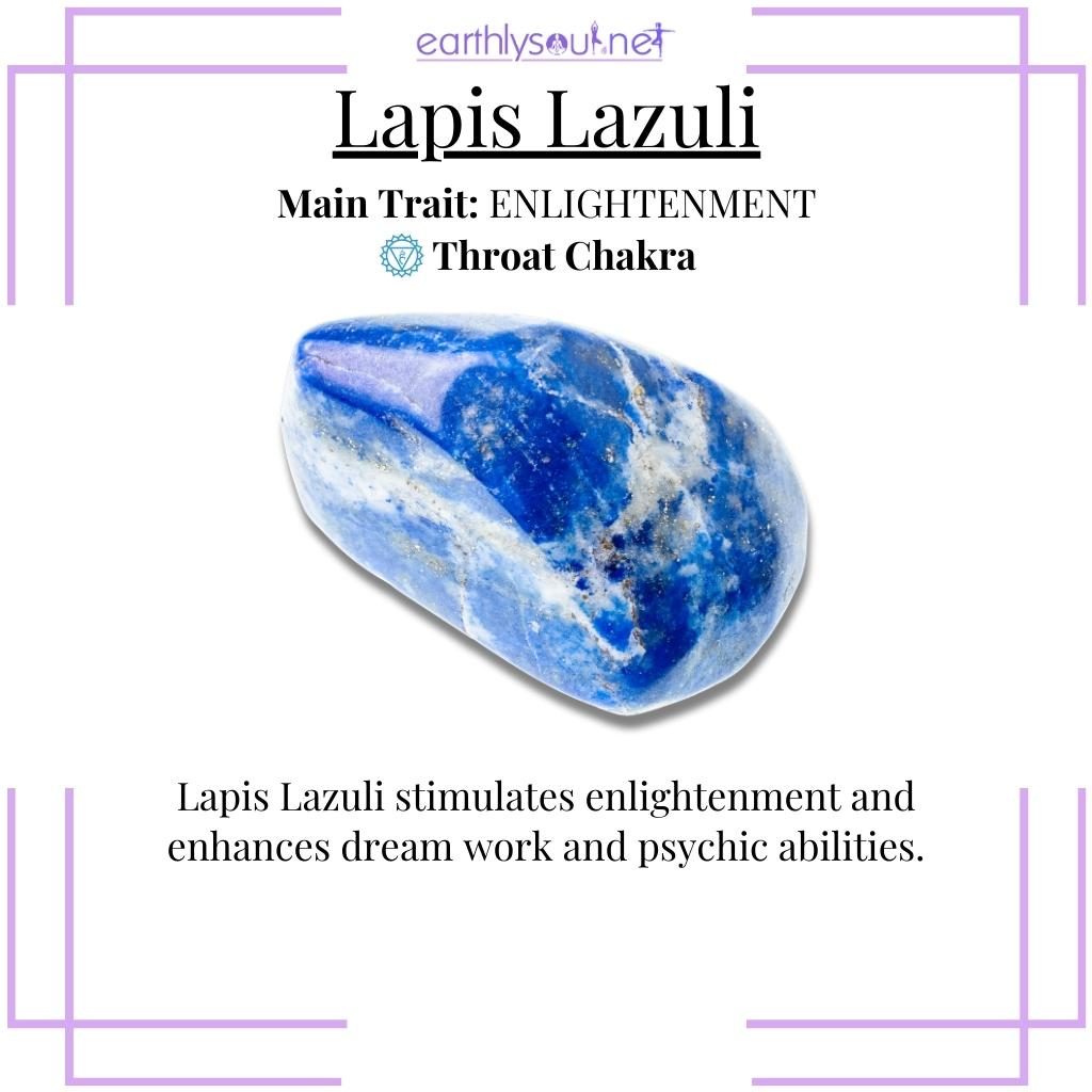 Deep blue lapis lazuli for enlightenment