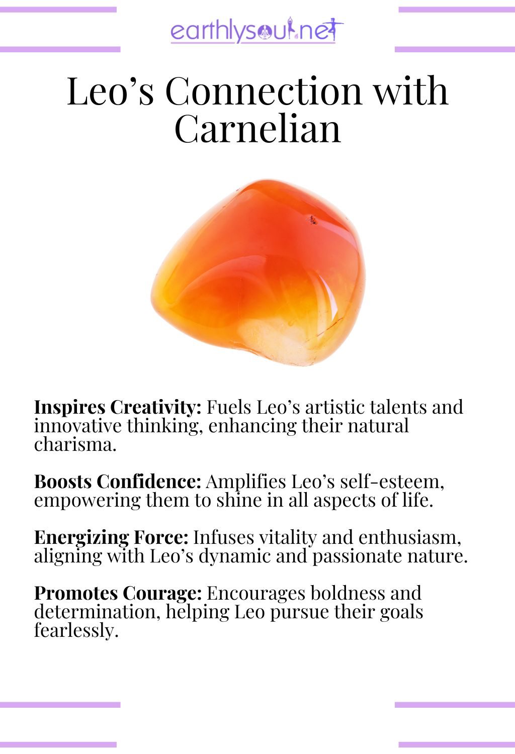 Carnelian crystal, inspiring creativity and boosting confidence, perfect for leo zodiac signs.