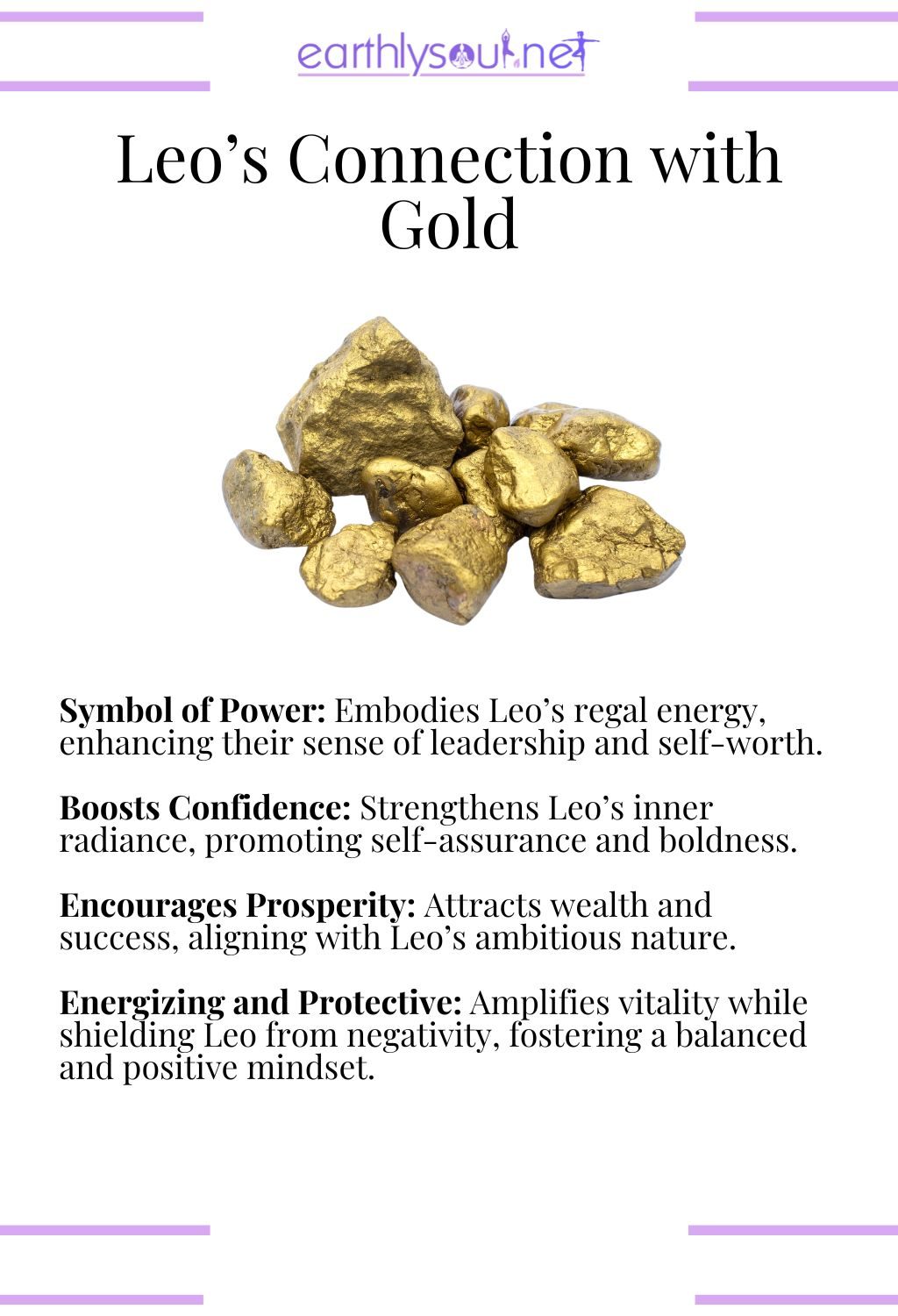 Gold crystal, symbolizing power and boosting confidence, perfect for leo zodiac signs.