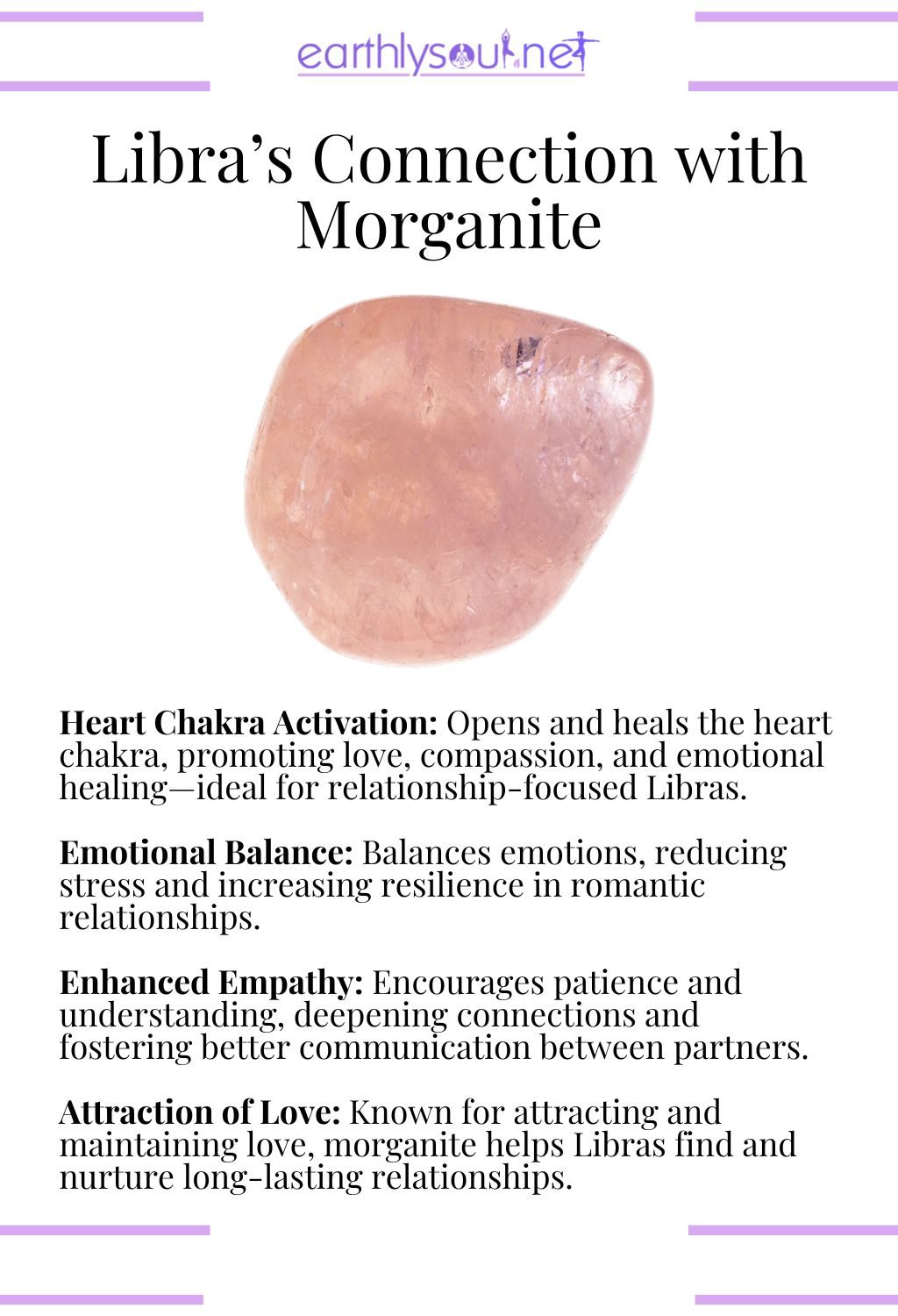Morganite crystal, enhancing love and emotional balance for libras.