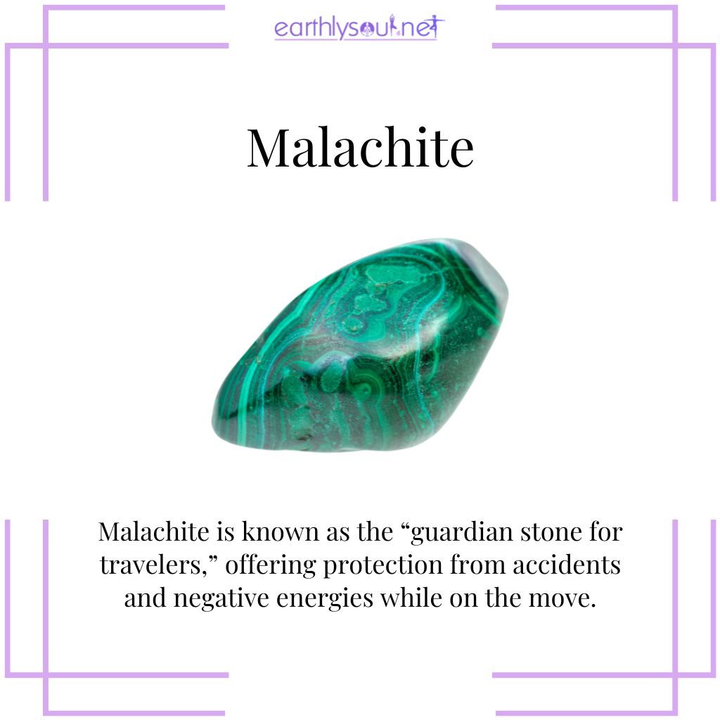 Malachite for travel protection