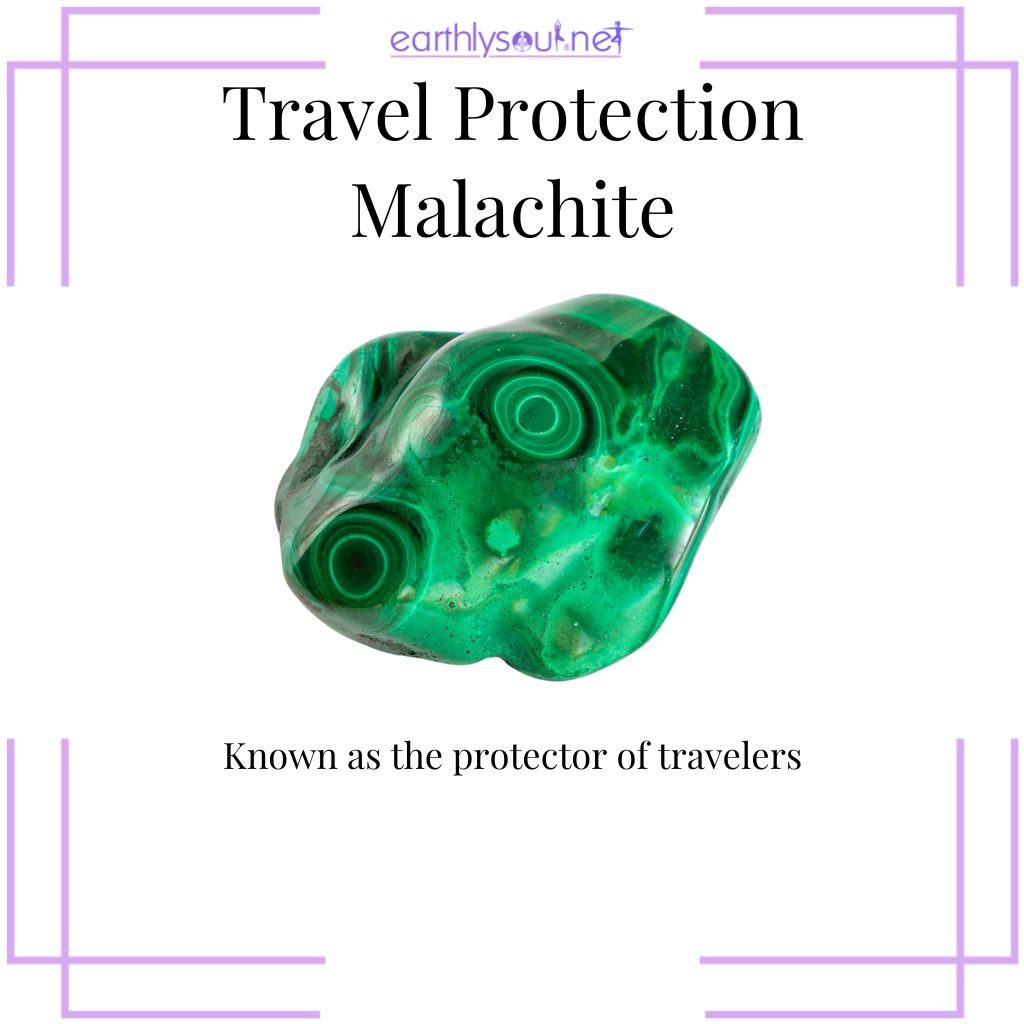 Malachite, the traveler's protector stone