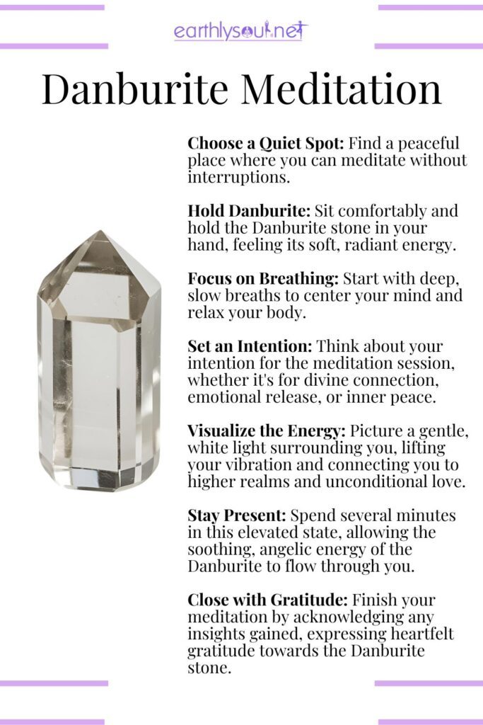Meditation routine with danburite for spiritual connection, emotional release, and inner peace