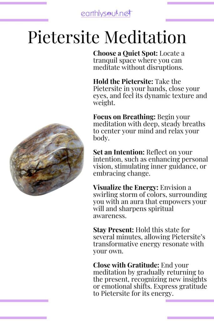 Pietersite crystal meditation for vision, guidance, and embracing change