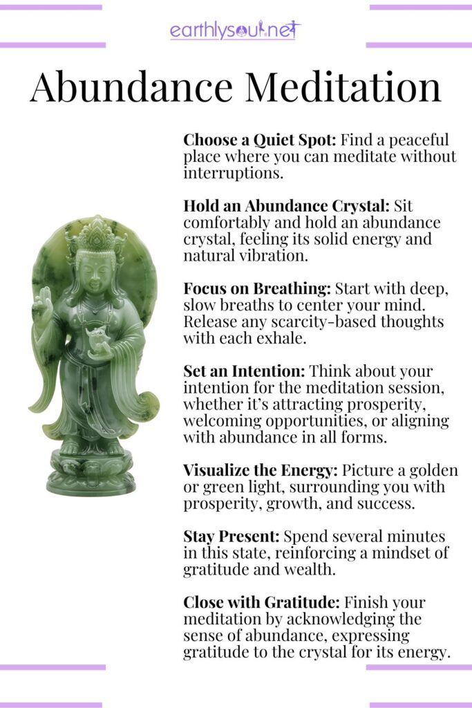 Meditation routine with abundance crystals for prosperity, opportunity, and wealth