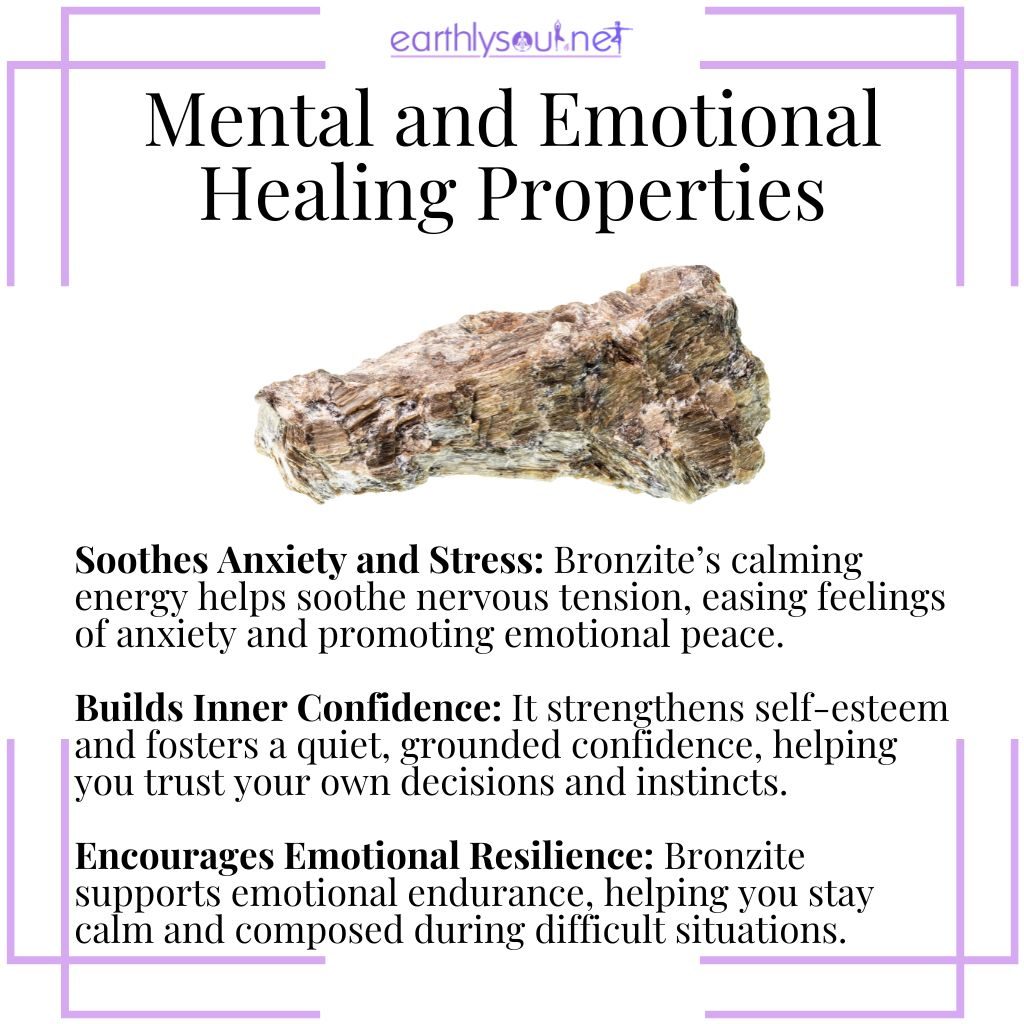 Bronzite soothes anxiety, builds confidence, and encourages emotional resilience.