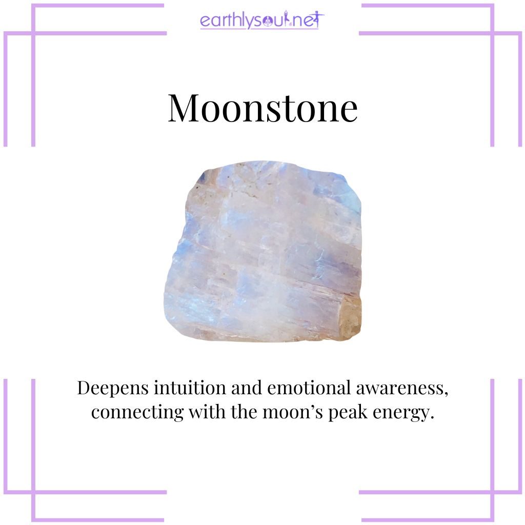 Moonstone for intuition in full moon energy