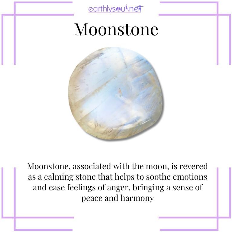 Moonstone crystal for soothing emotions and easing anger