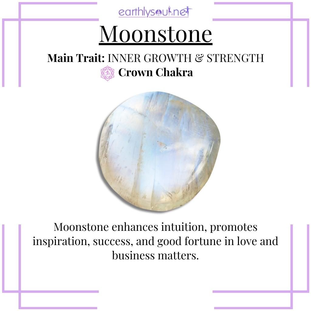 Luminous moonstone fostering inner growth and intuitive strength