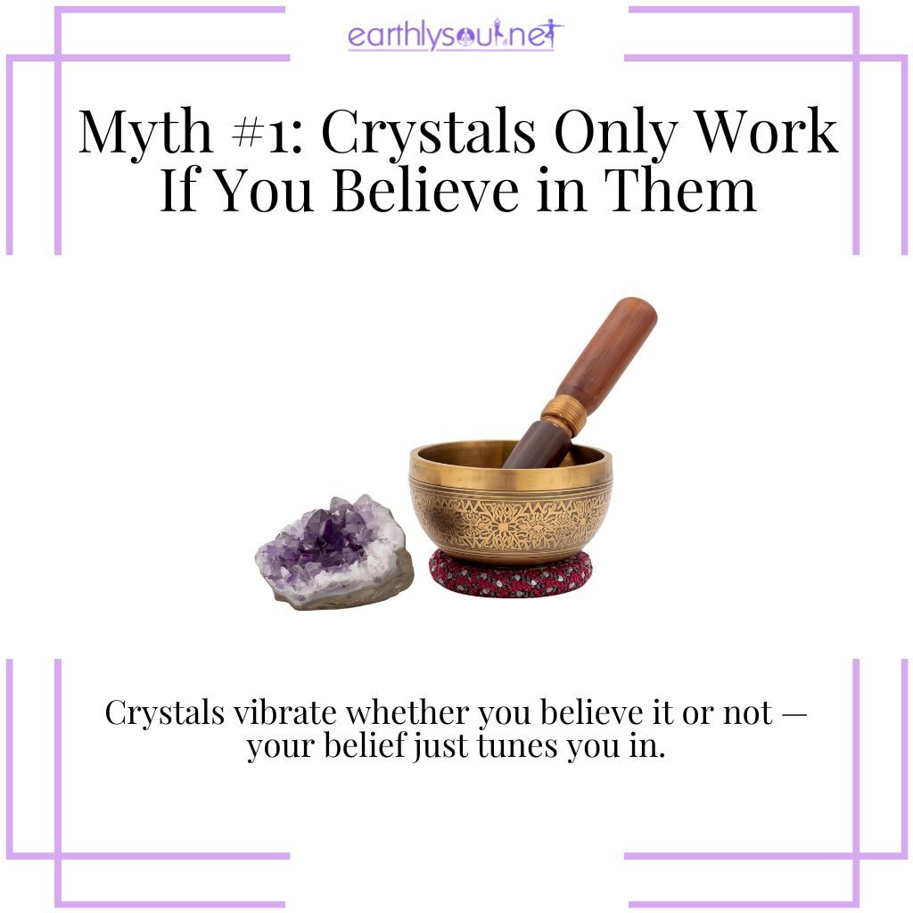 Crystals working through vibration energy regardless of belief