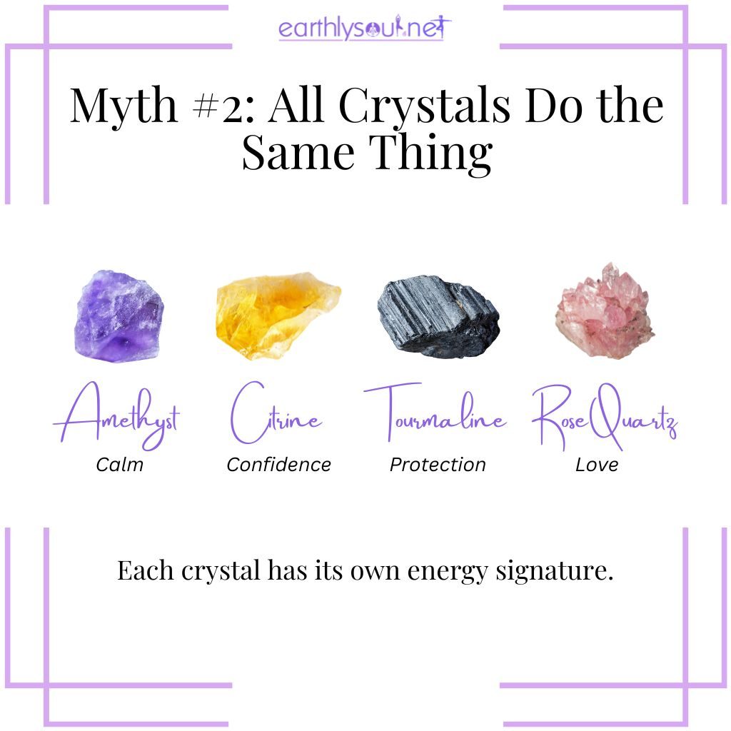 Different crystals carrying unique energies and purposes