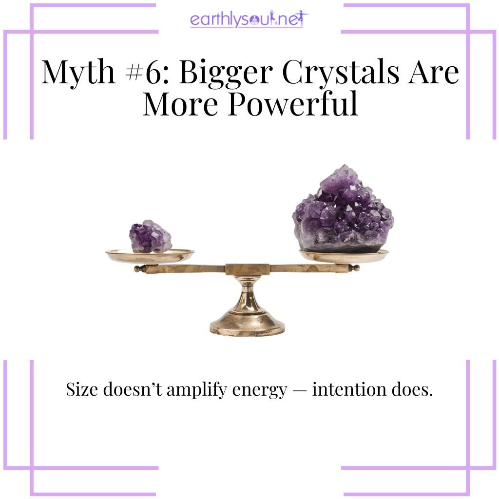 Crystal effectiveness determined by intention, not size