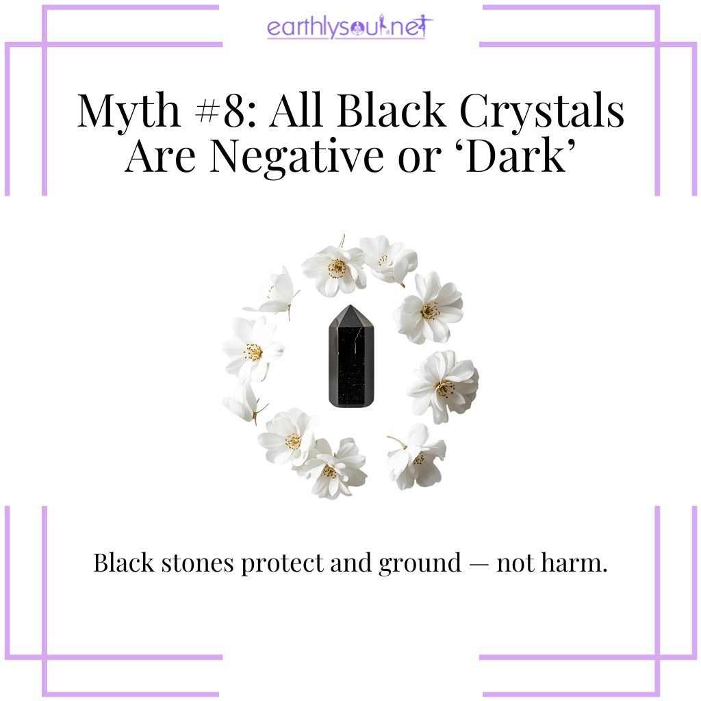 Black crystals providing grounding and protective energy