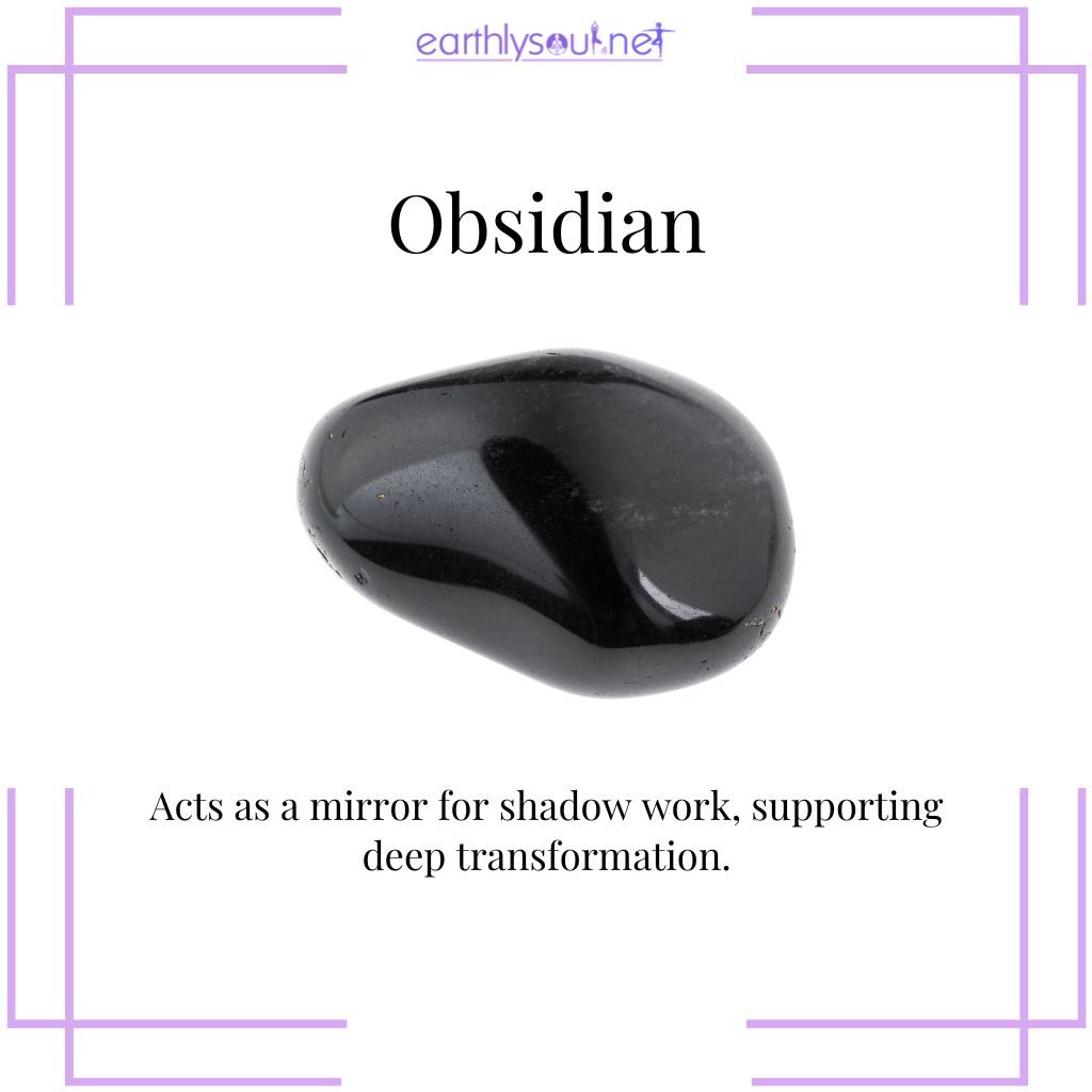 Obsidian crystal for shadow work in pluto retrograde
