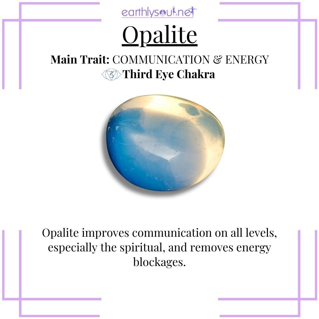 Translucent opalite crystal for clear communication and energy flow