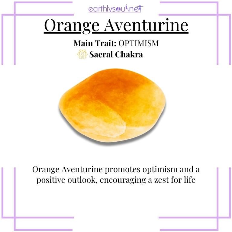 Orange aventurine crystal for optimism