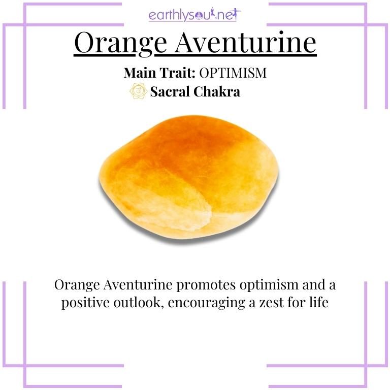 Orange aventurine crystal for optimism