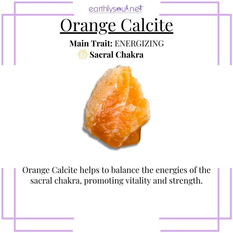 Bright orange calcite crystal for energizing