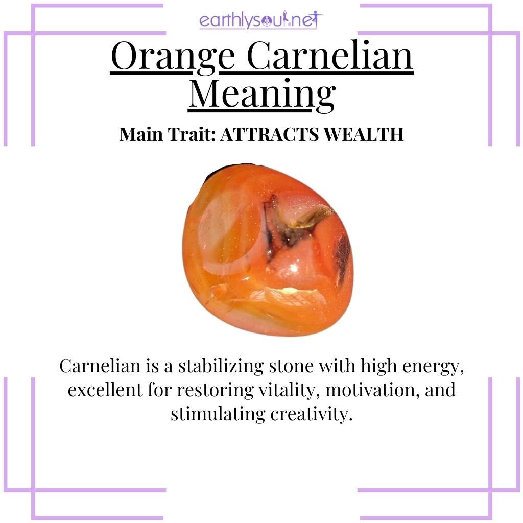 Vibrant carnelian for courage and motivation