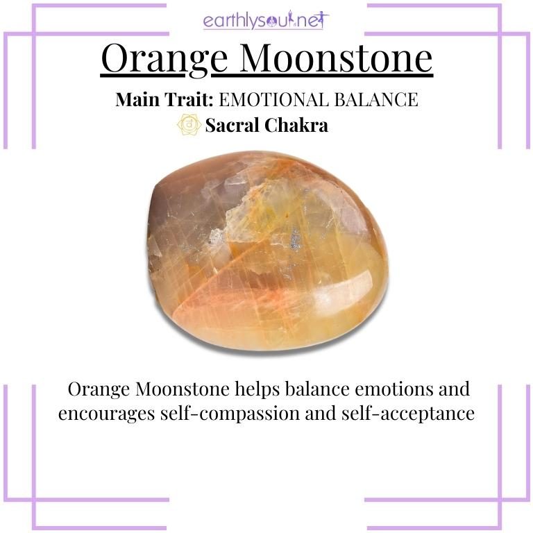 Orange moonstone crystal for emotional balance