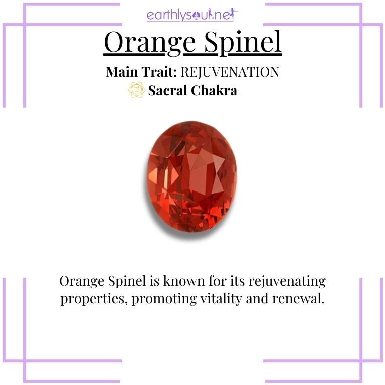 Bright orange spinel crystal for rejuvenation