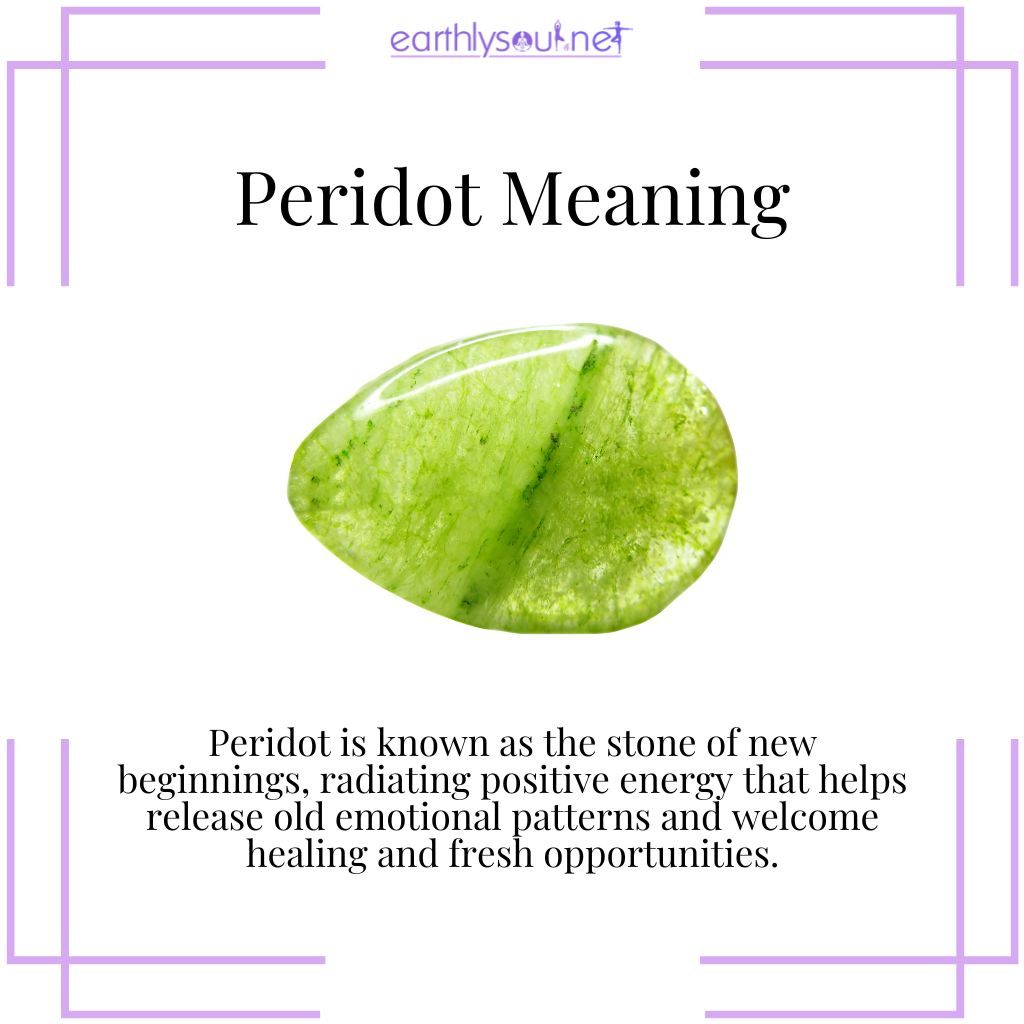 Peridot meaning – a vibrant crystal of positive energy, emotional healing, and fresh starts.