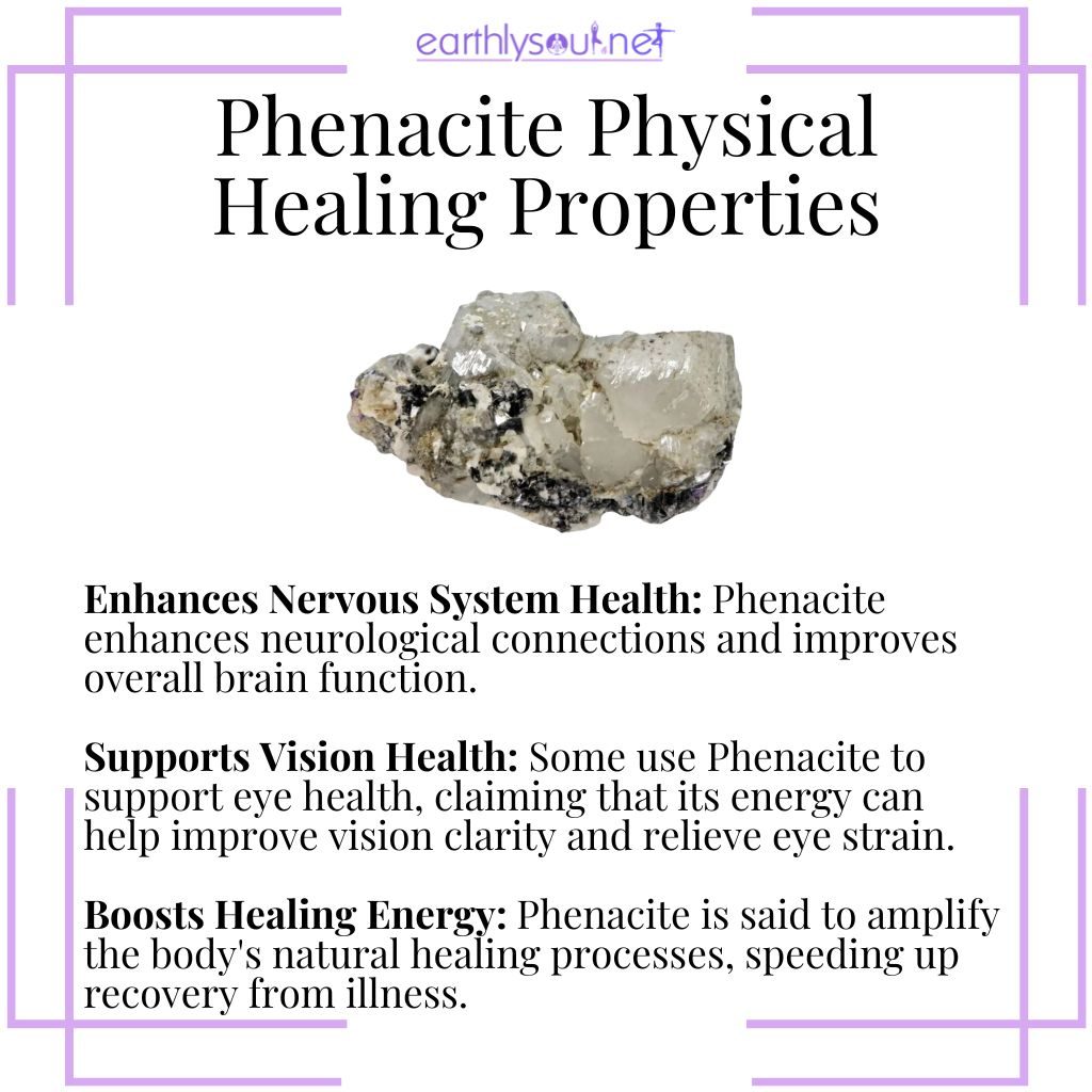 Phenacite boosts nervous system health, supports vision, and amplifies healing energies.