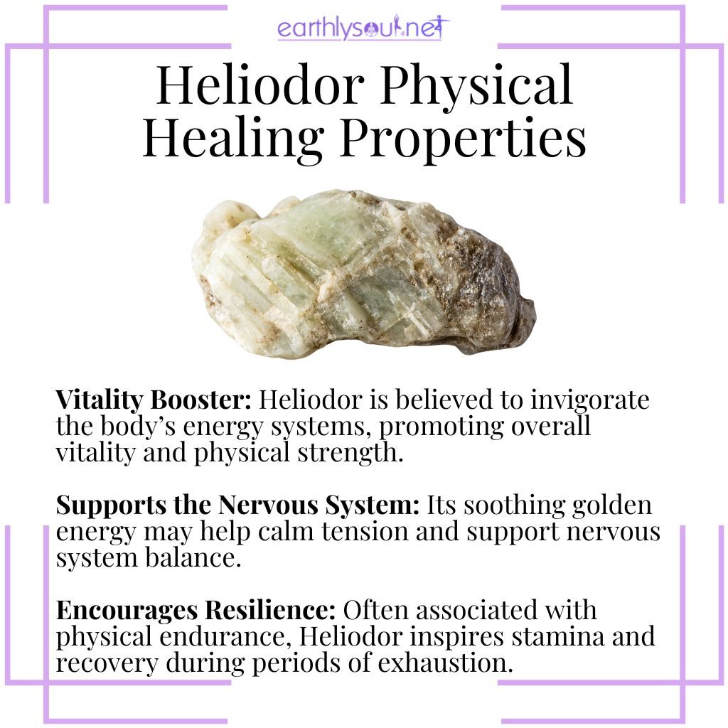 Heliodor physical healing properties – a revitalizing crystal that boosts vitality, supports the nervous system, and encourages physical resilience.