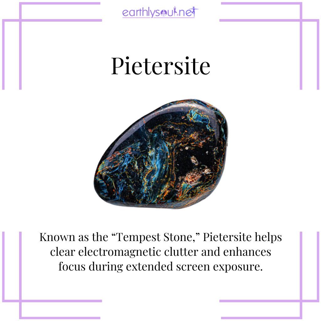 Pietersite for clearing digital stress