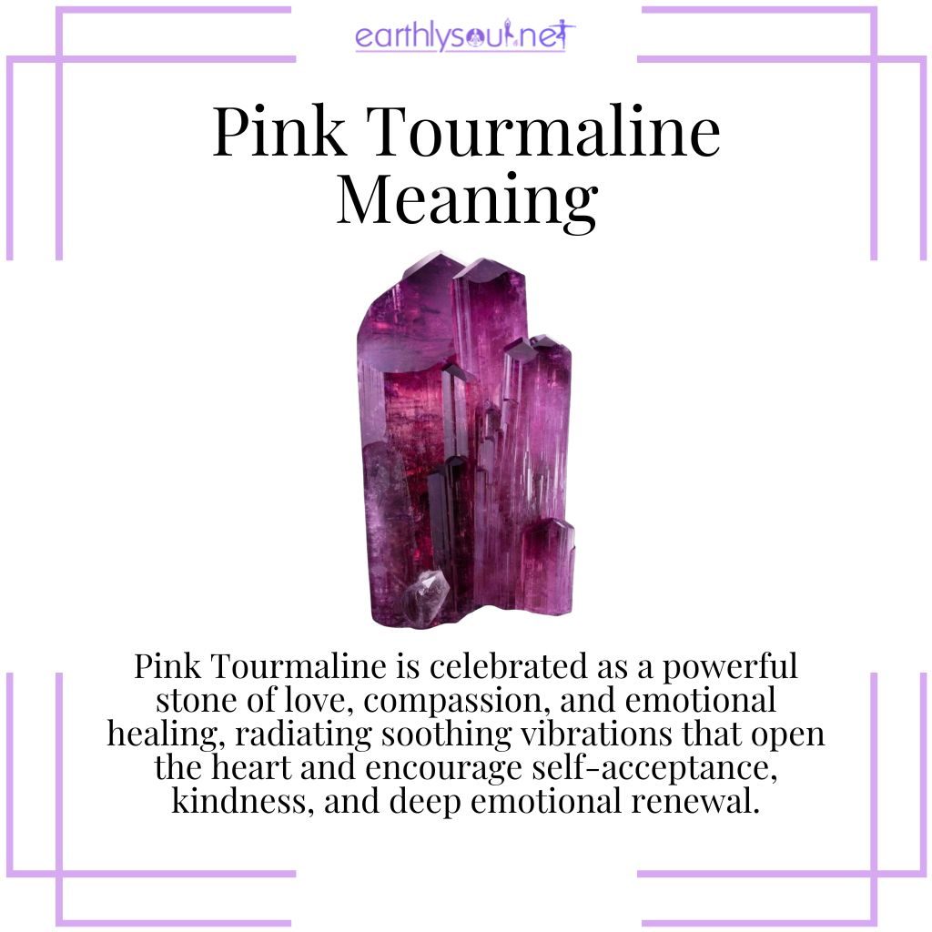 Pink tourmaline, a stone of love and compassion, radiating soothing energy for emotional healing and heart connection