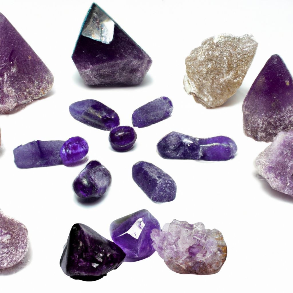 Selection of purple crystals