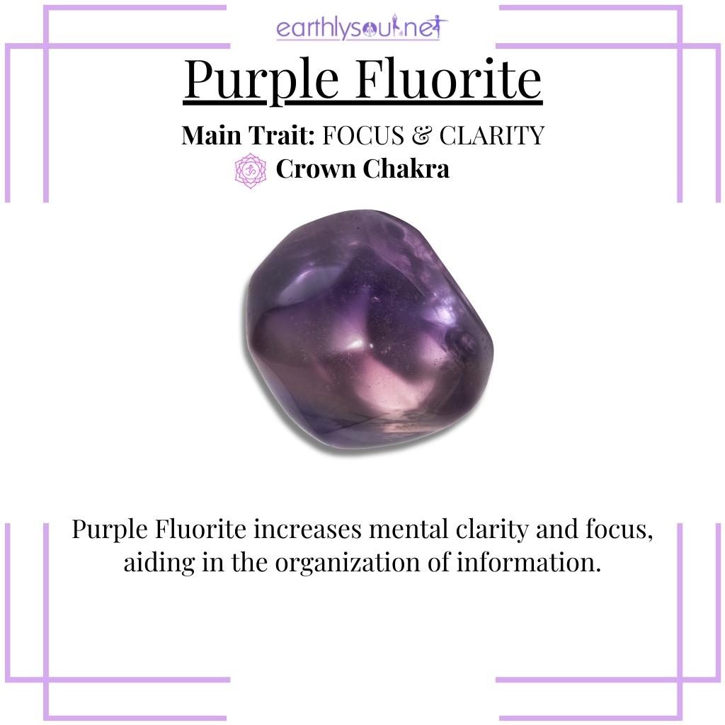 Brilliant purple fluorite enhancing focus and mental clarity
