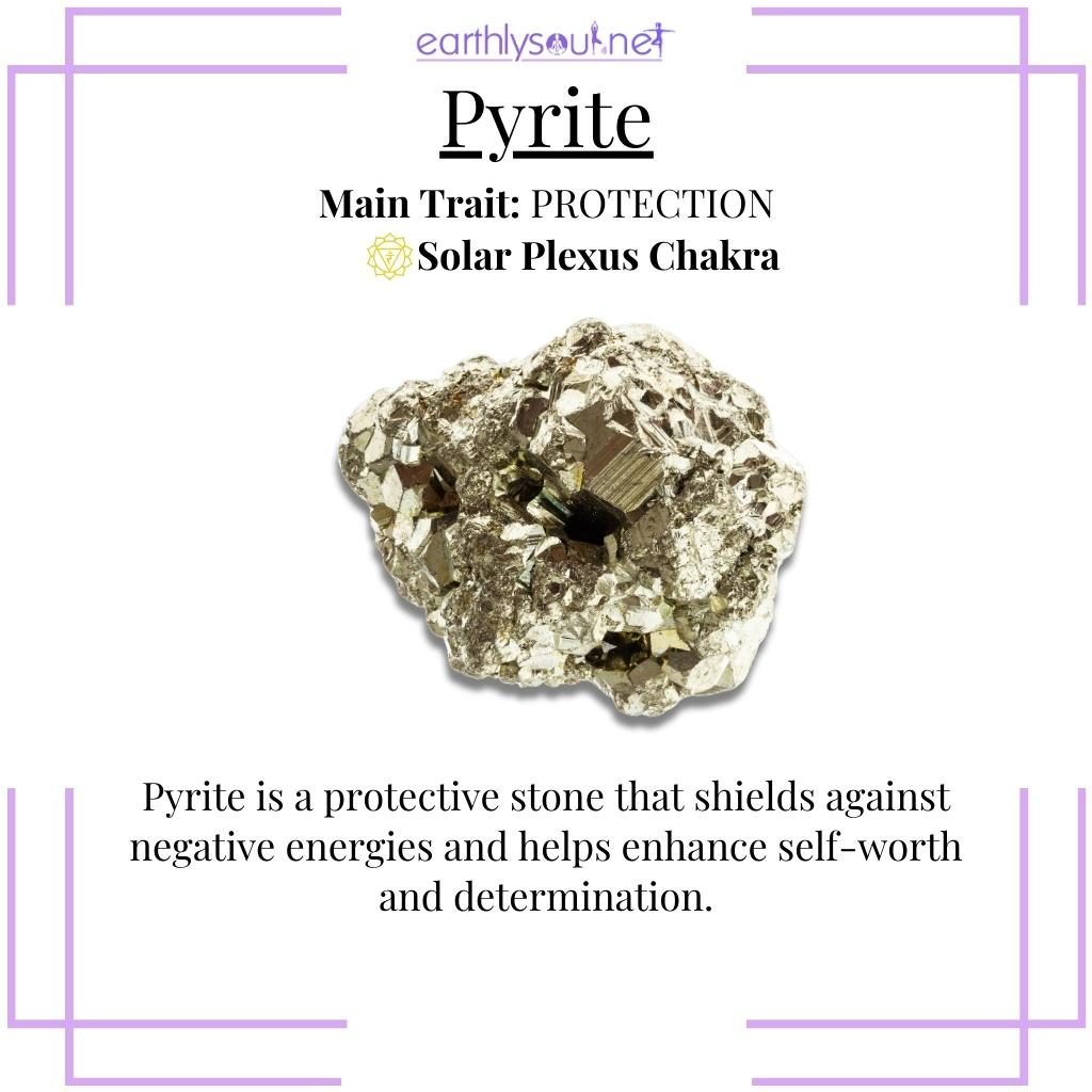 Shiny pyrite for protection and determination