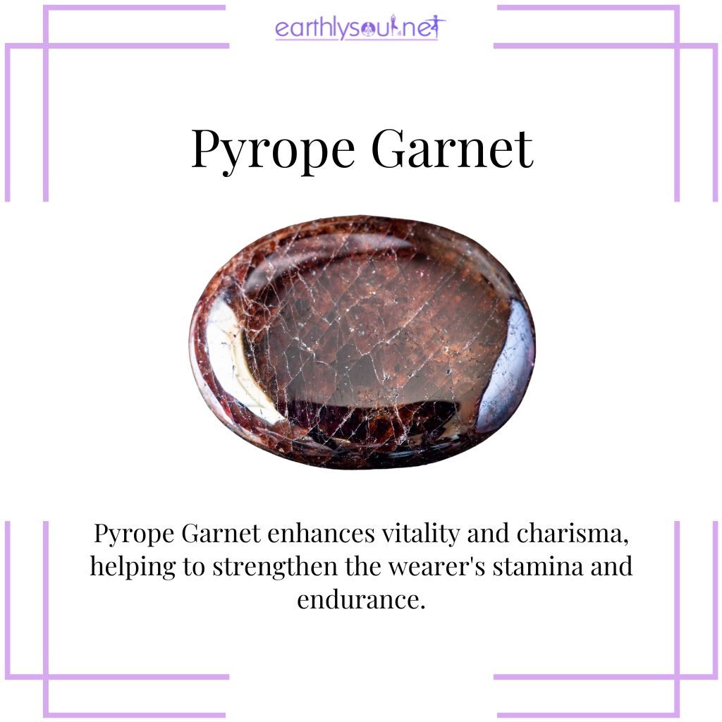 Pyrope garnet for vitality