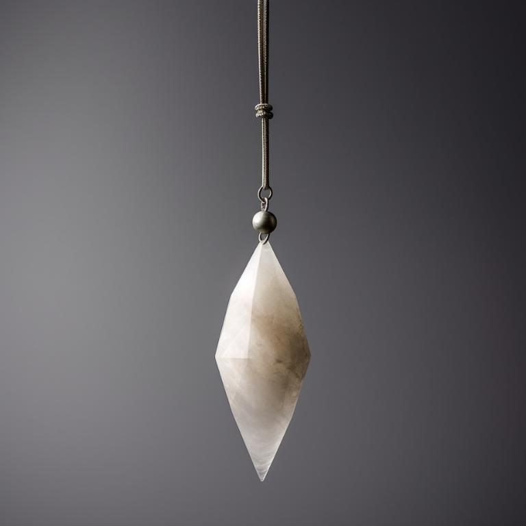 Photo of quartz pendulum against a neutral background