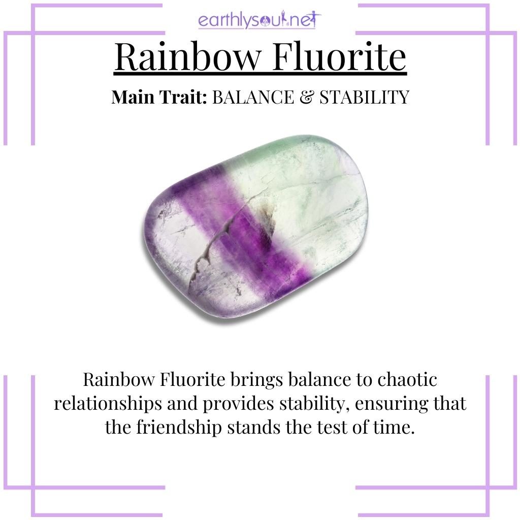 Mesmerizing rainbow fluorite providing balance and stability