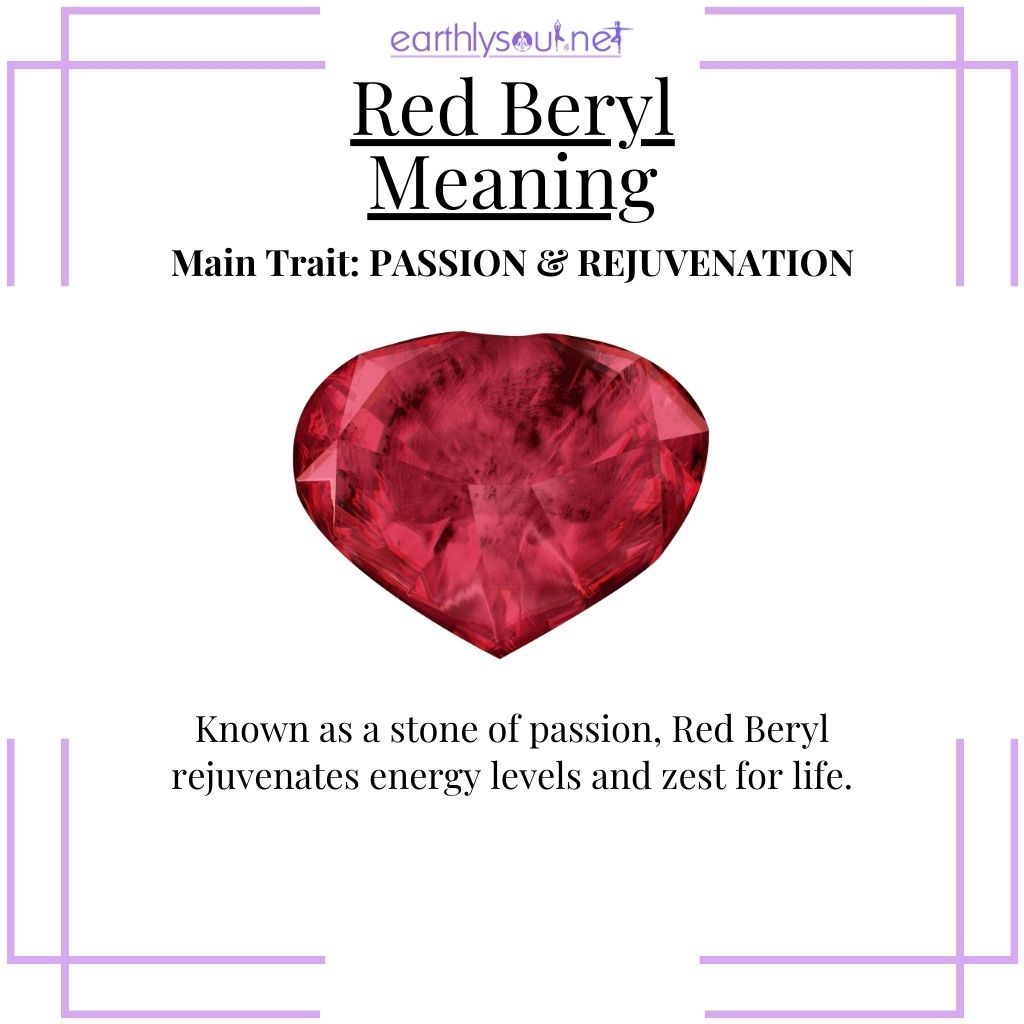 Passionate red beryl for energy rejuvenation.