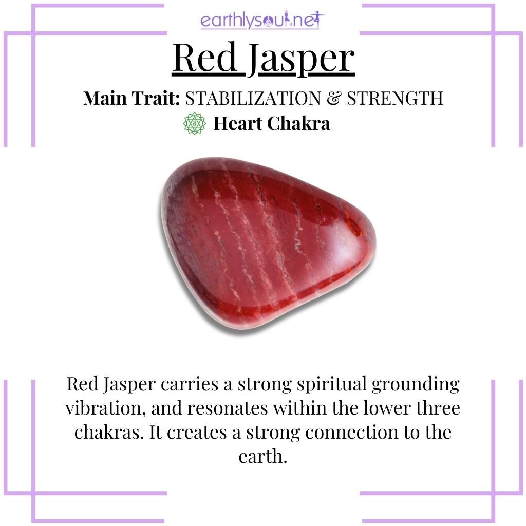 Rich red jasper grounding spiritually and creating earth connection