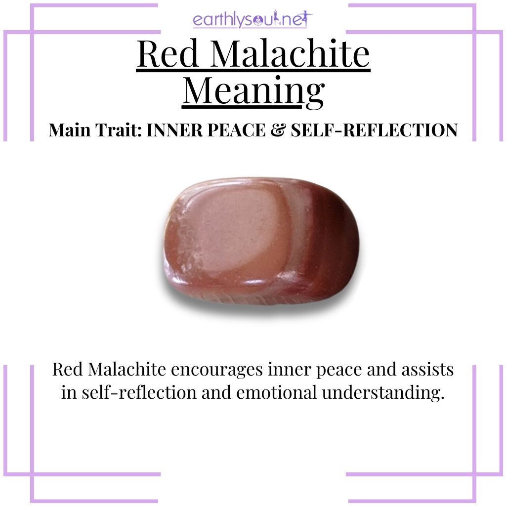 Reflective red malachite for inner peace and understanding
