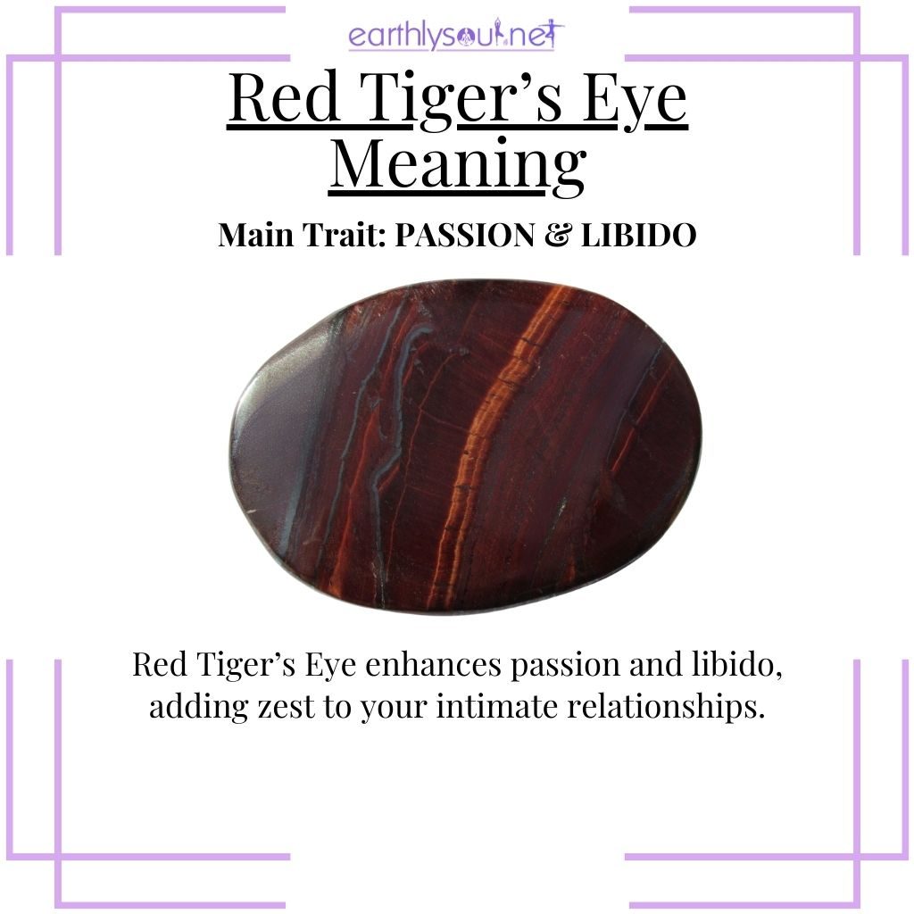 Sensual red tigers eye for enhancing passion and libido