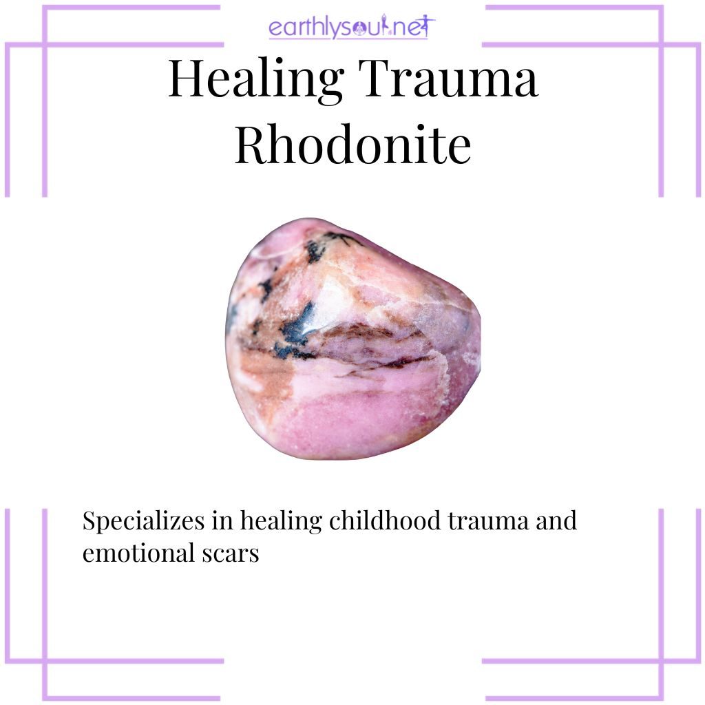 Rhodonite for childhood trauma healing and emotional recovery