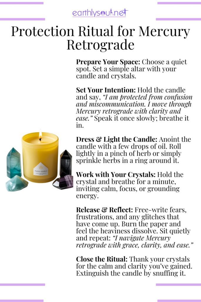 A ritual for grounding, protection, and clear communication during mercury retrograde.