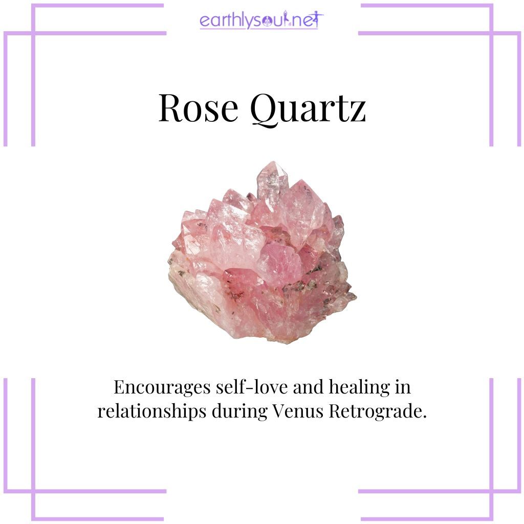 Rose quartz crystal for love and harmony in venus retrograde