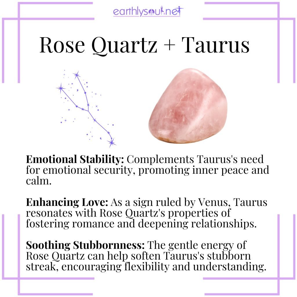 Rose quartz crystal resonating with taurus, enhancing emotional stability, deepening love, and soothing stubbornness