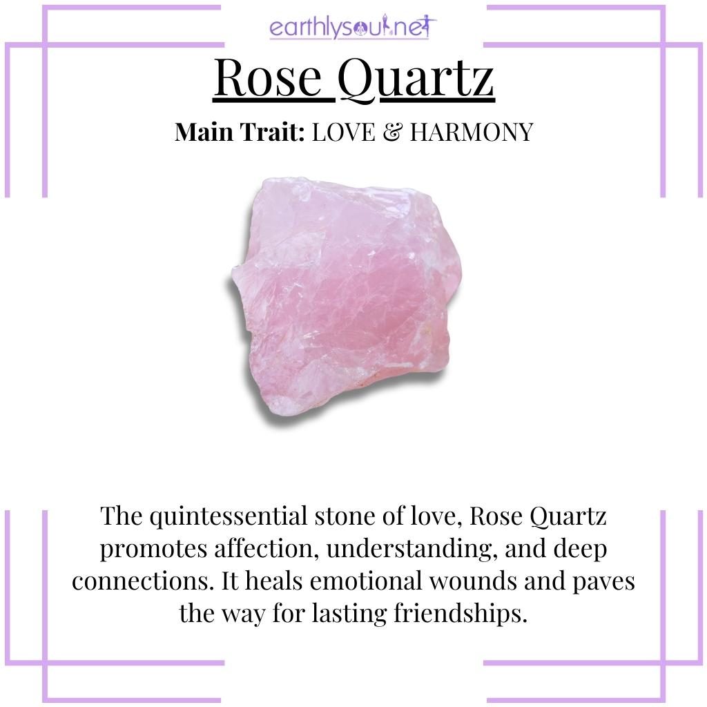 Soft pink rose quartz radiating love and harmony