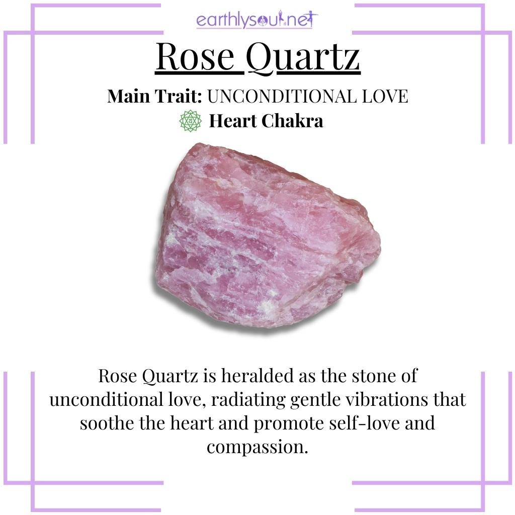 Soft pink rose quartz, the stone of unconditional love