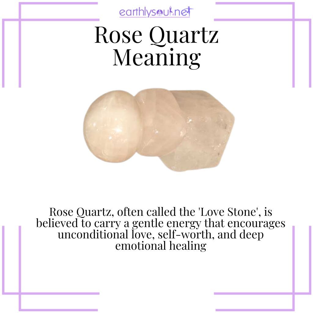 Picture of rose quartz with the meaning often known as the love stone