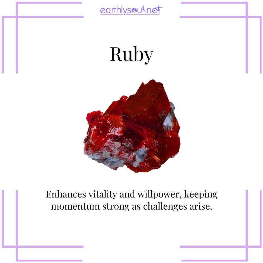 Ruby for vitality in first quarter moon
