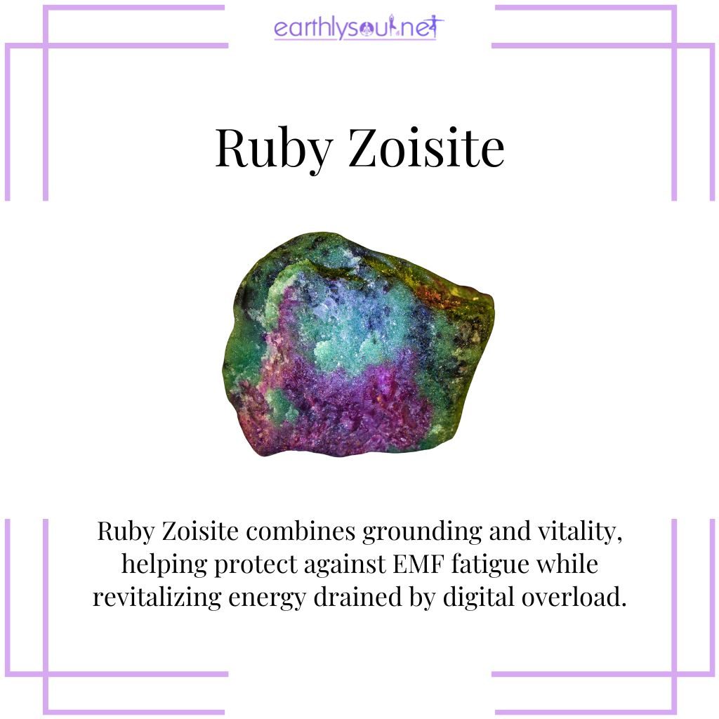 Ruby zoisite for emf protection and vitality