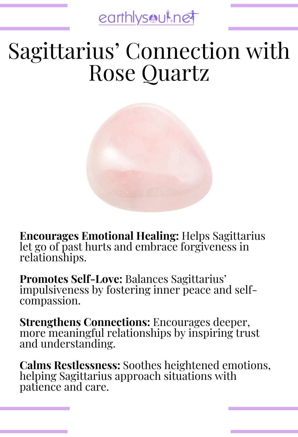 Rose quartz crystal, encouraging emotional healing and strengthening connections, perfect for sagittarius zodiac signs overcoming challenges.